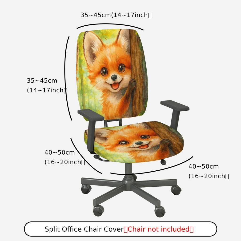 2-Piece Abstract Colorful Artistic Vibrant Nature  Computer Chair Cover Set, Seat and Backrest