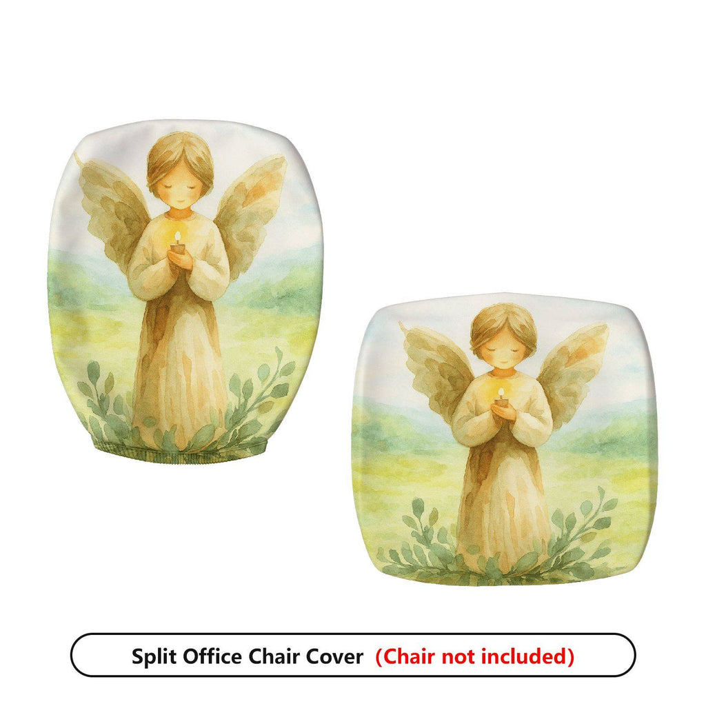 2-Piece Angel Wings Prayer Nature Art  Computer Chair Cover Set, Seat and Backrest