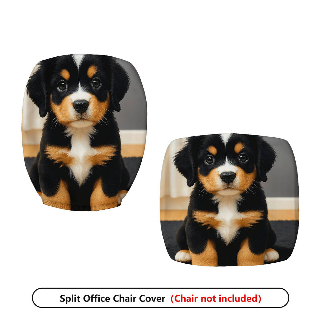 2-Piece Adorable Puppy Animal Design  Computer Chair Cover Set, Seat and Backrest