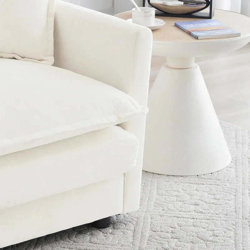 Modern Accent Chair with Ottoman Upholstered Armchair