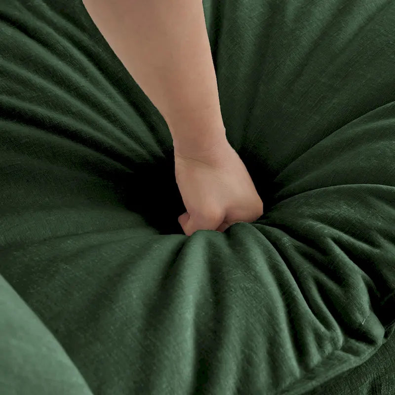 4-Piece Modular Chenille Upholstered L-Shaped Sectional Sofa with Ottoman