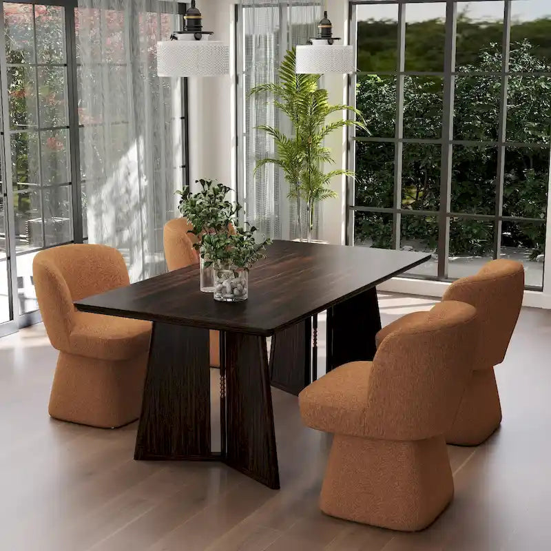 Fabric Upholstered Dining Chairs Set of 2