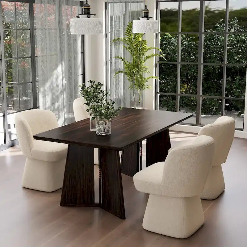 Fabric Upholstered Dining Chairs Set of 2