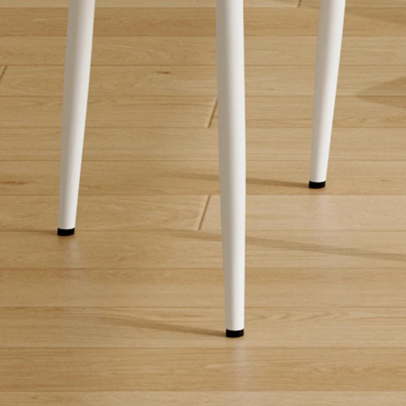 Modern Dining Chair Set of 4 Leather Upholstered Dining Chair with Vertical Striped Backrest Kitchen Chair with Metal Legs