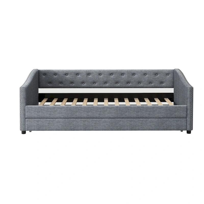 Christopher Knight Home - Bennett Tufted Daybed Sofa with Storage Drawers and Elegant Waved Arms