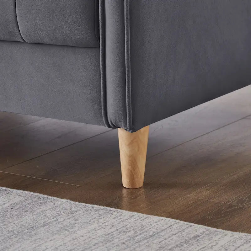 Modern Design Couch For Living Room Department Small Space Loveseat Smooth Velvet Upholstered Tufted Sofa Beige