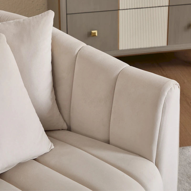 40.4W Upholstered Swivel Accent Chair Set of 2,Modern Swivel Single Sofa Chair with Pillows