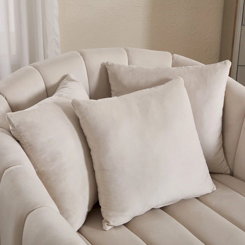 40.4W Upholstered Swivel Accent Chair Set of 2,Modern Swivel Single Sofa Chair with Pillows