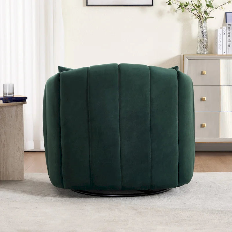 40.4W Upholstered Swivel Accent Chair Set of 2,Modern Swivel Single Sofa Chair with Pillows