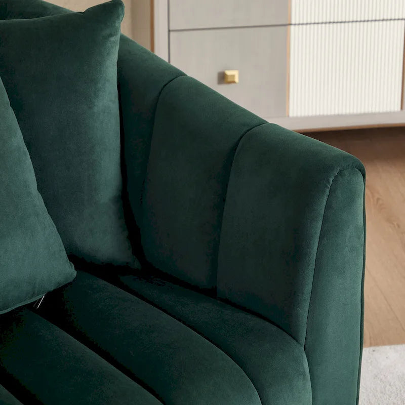 40.4W Upholstered Swivel Accent Chair Set of 2,Modern Swivel Single Sofa Chair with Pillows