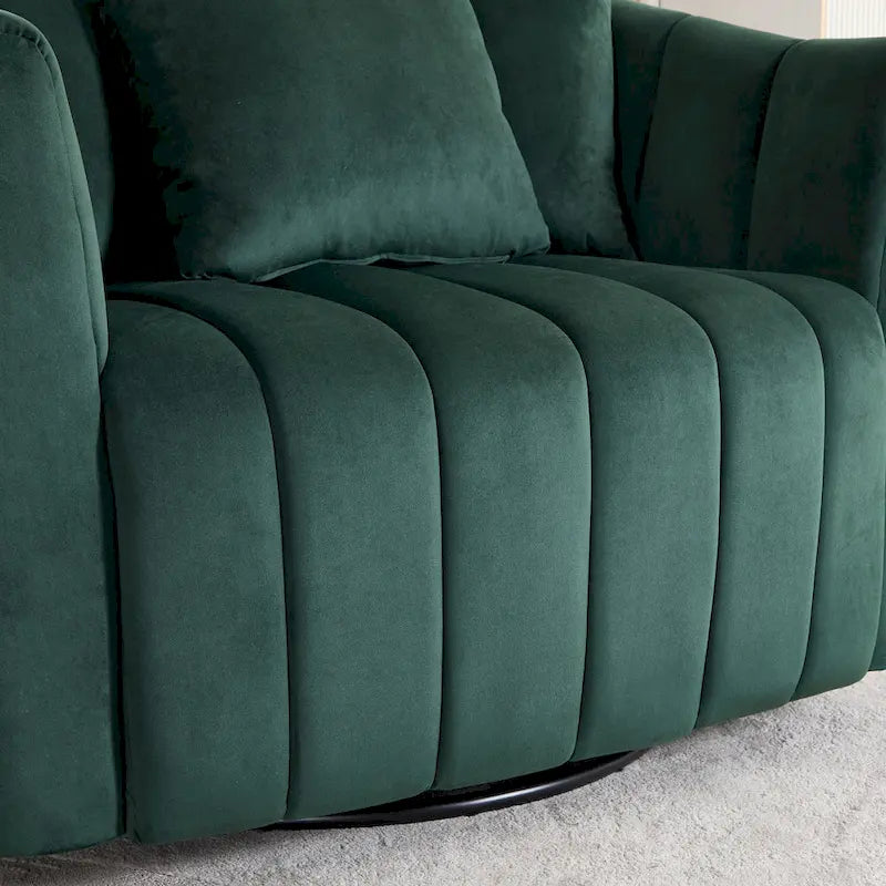 40.4W Upholstered Swivel Accent Chair Set of 2,Modern Swivel Single Sofa Chair with Pillows