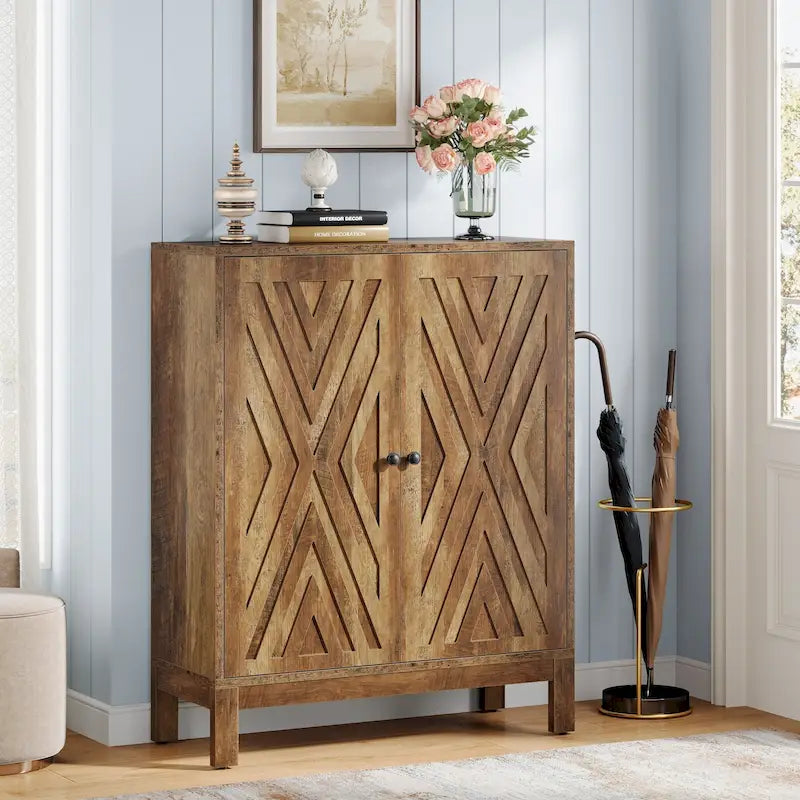 20 Pairs Adjustable Shoe Cabinet with Doors for Entryway