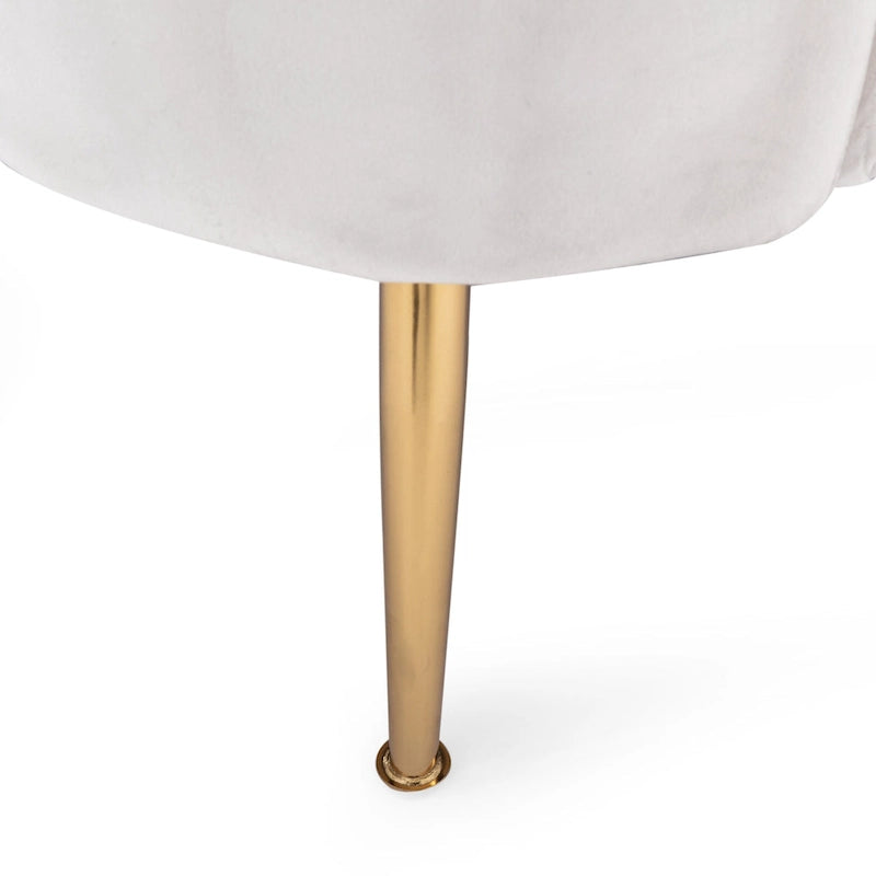 76.25 Velvet Channel Stitching 3-seater Sofa with Metal Legs for Living Room