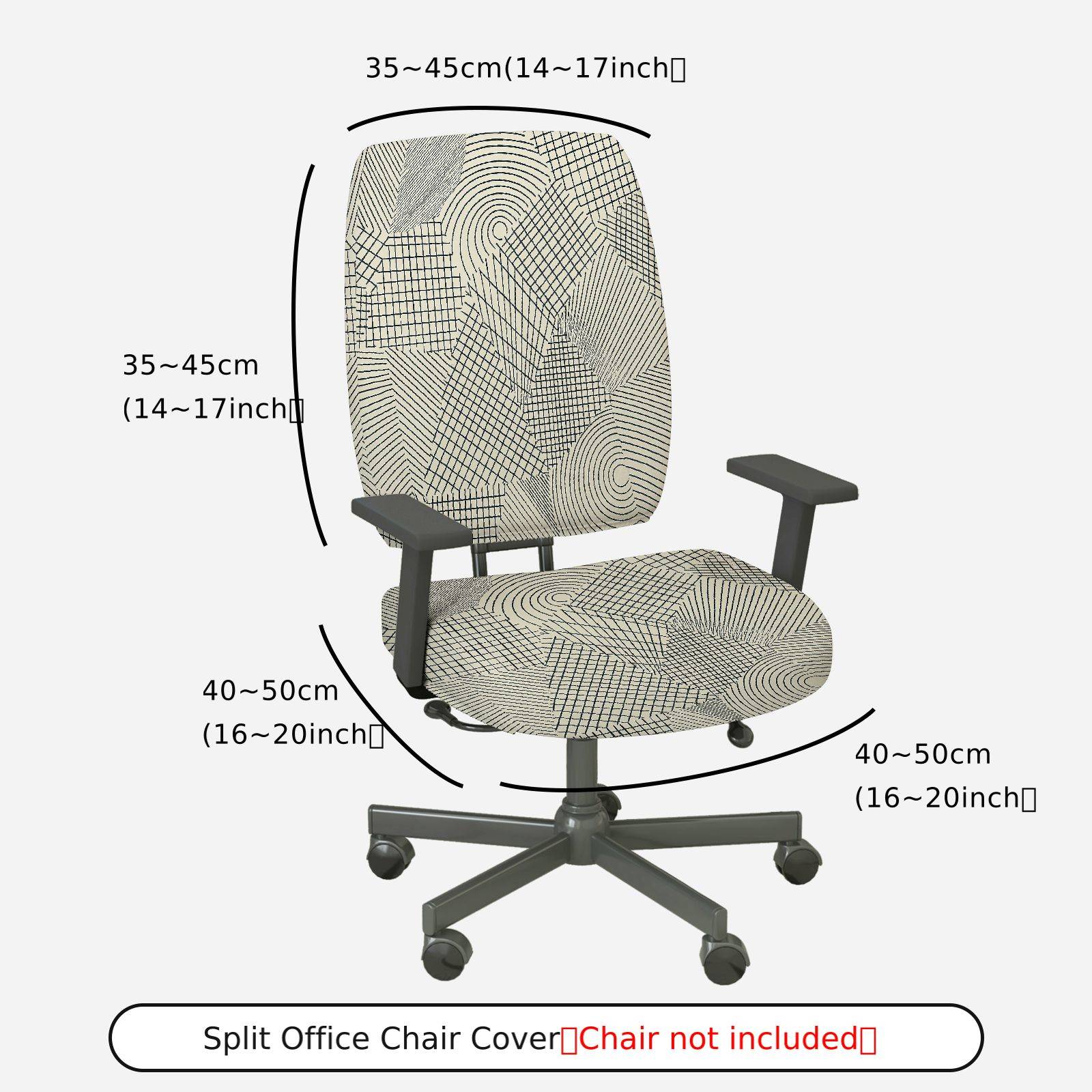 2-Piece Geometric Pattern Modern Design  Computer Chair Cover Set, Seat and Backrest