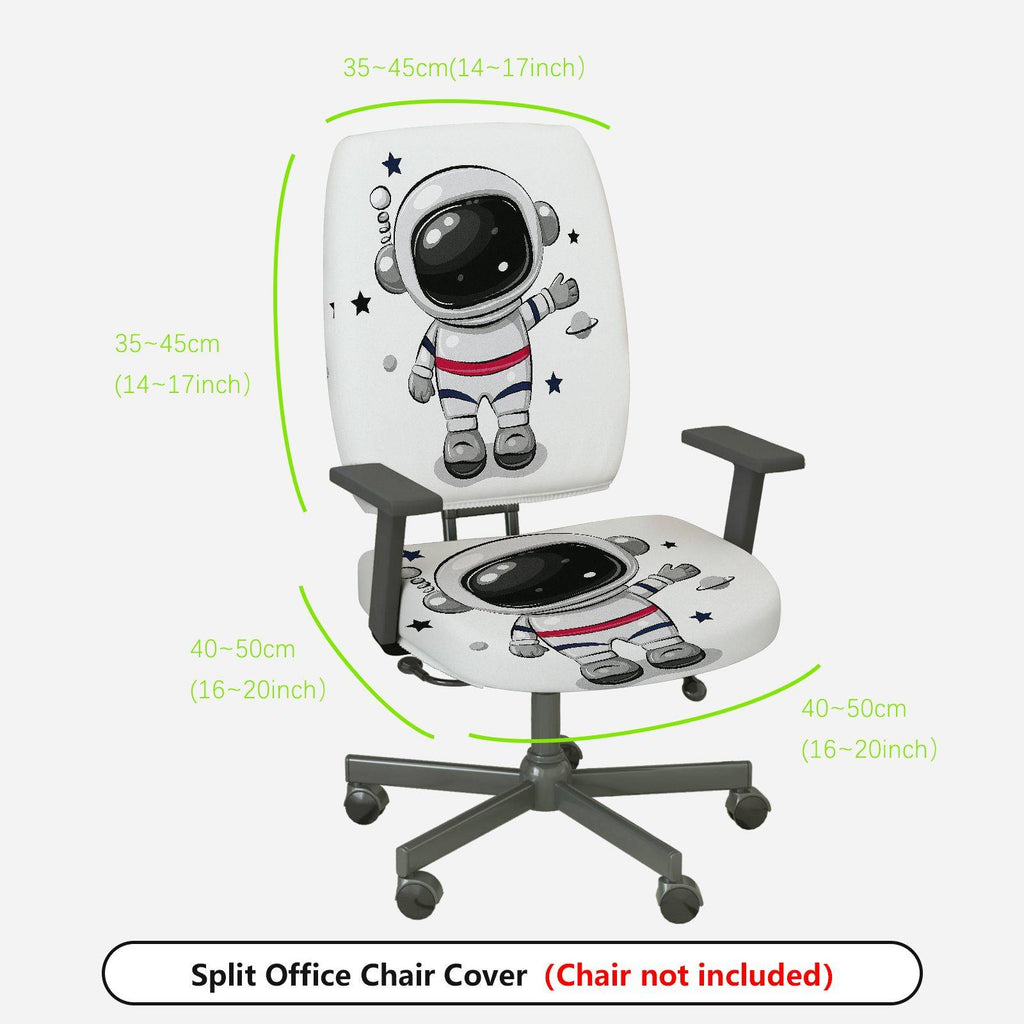 2-Piece Astronaut Space Star Galaxy  Computer Chair Cover Set, Seat and Backrest
