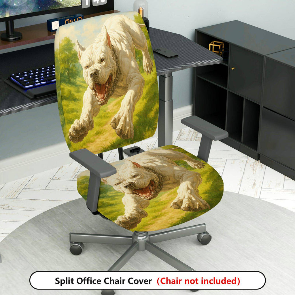 2-Piece Animal Art Decorative Dog Custom  Computer Chair Cover Set, Seat and Backrest