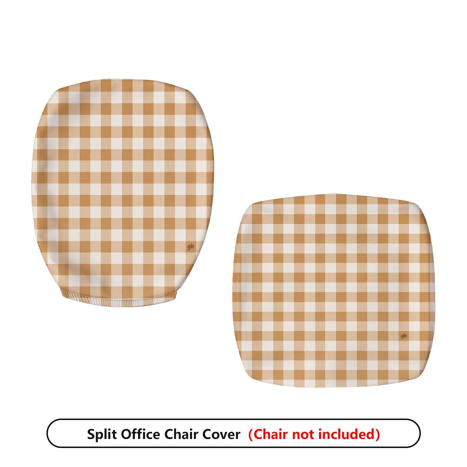 2-Piece Plaid Pattern Checkered Style Universal  Computer Chair Cover Set, Seat and Backrest