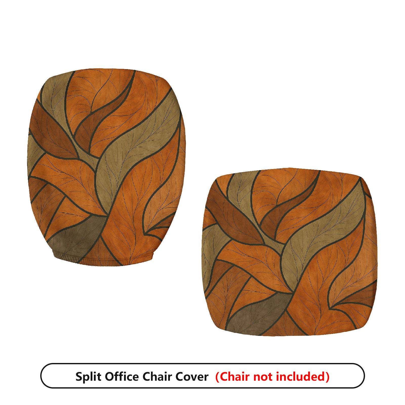 2-Piece Autumn Leaves Pattern Decorative  Computer Chair Cover Set, Seat and Backrest