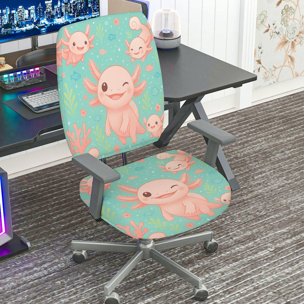 2-Piece Animal Ocean Style  Computer Chair Cover Set, Seat and Backrest