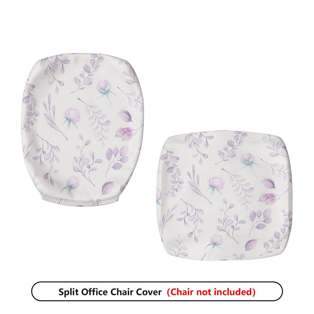 2-Piece Floral Pastel Elegant  Computer Chair Cover Set, Seat and Backrest