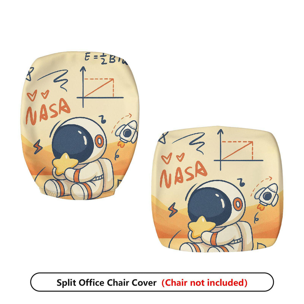 2-Piece Astronaut Space Rocket NASA Star  Computer Chair Cover Set, Seat and Backrest