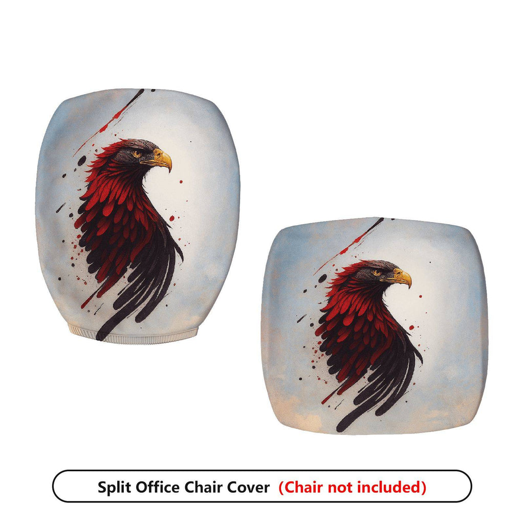 2-Piece American Eagle Art Splatter Style Pattern  Computer Chair Cover Set, Seat and Backrest