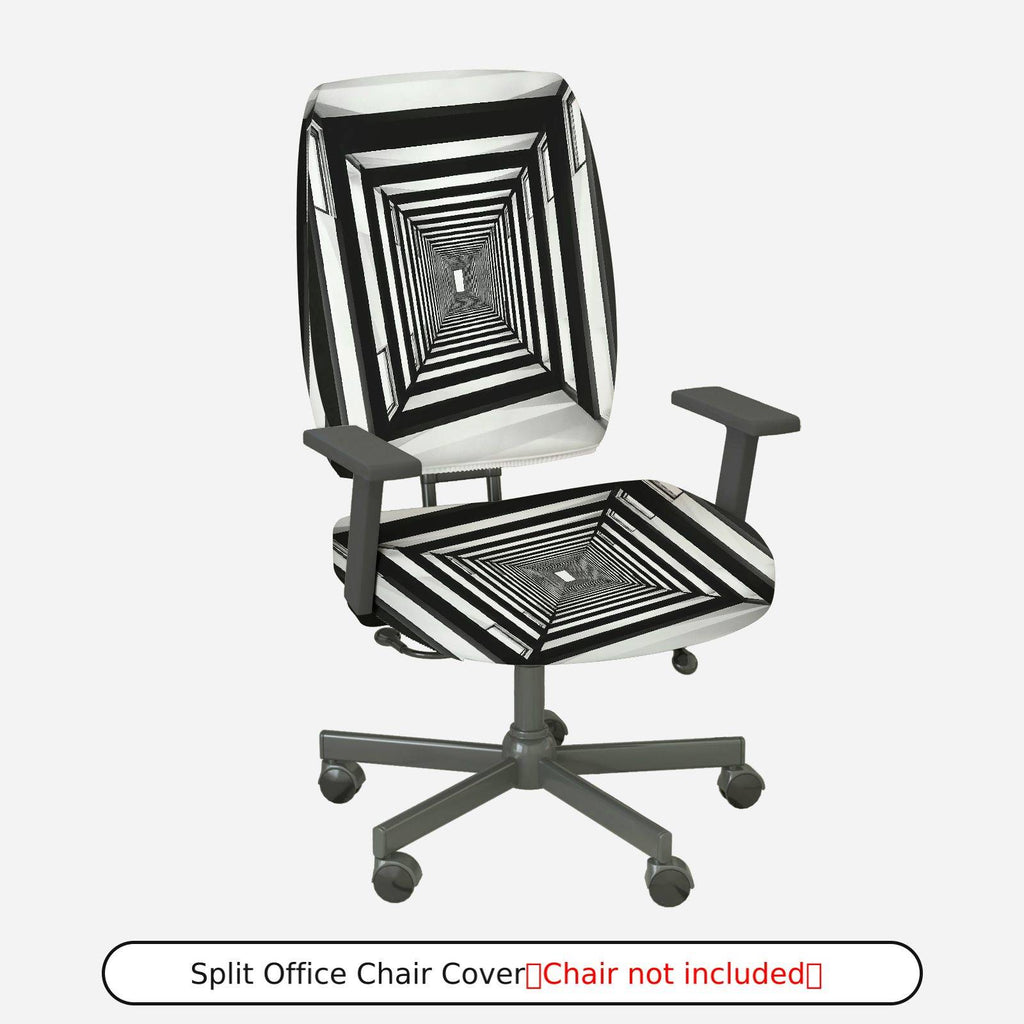 2-Piece Optical Illusion Geometric Modern Art Creative Home Decor  Computer Chair Cover Set, Seat and Backrest