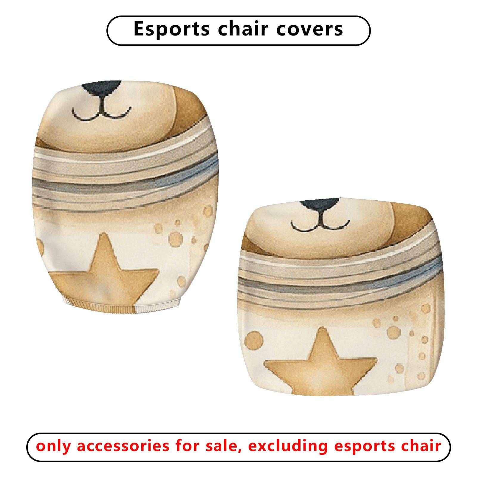 2-Piece Astronaut Bear Starry Sky Universe Space  Computer Chair Cover Set, Seat and Backrest