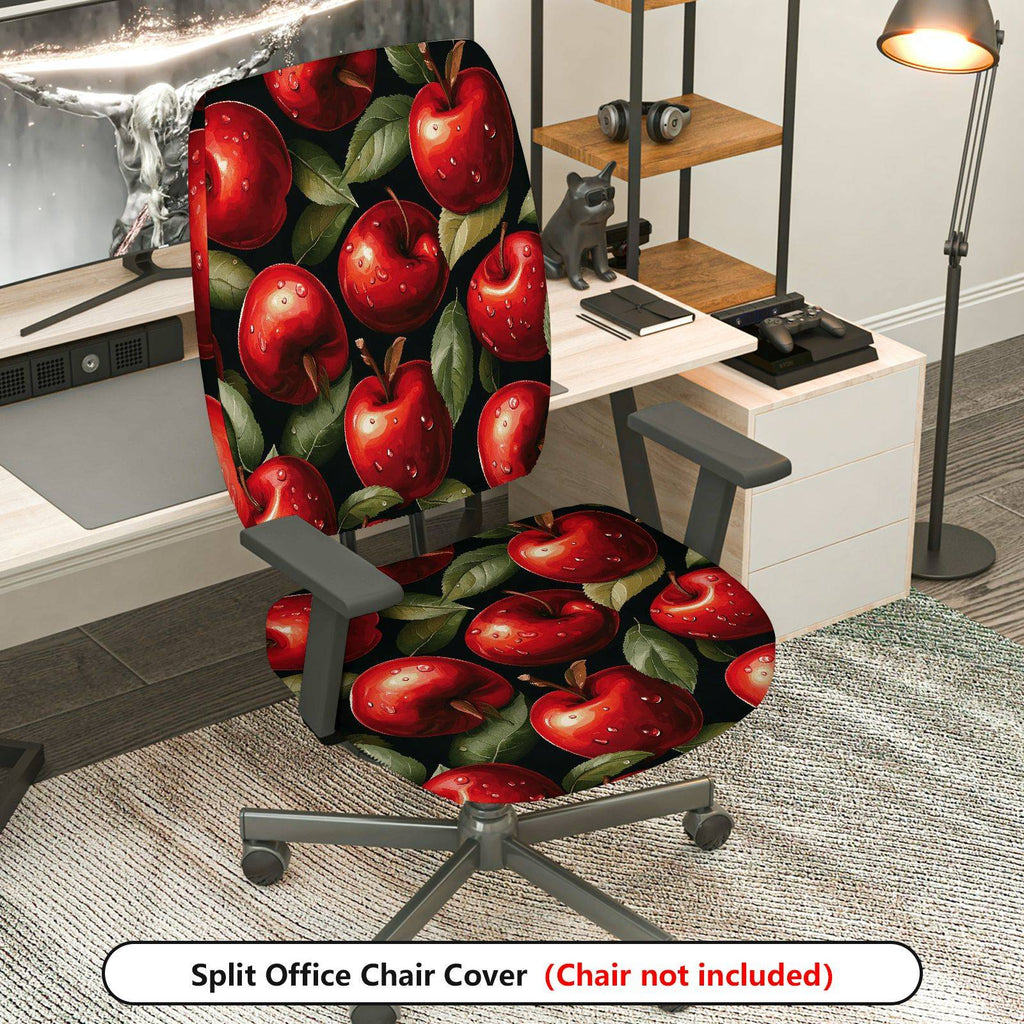 2-Piece Apple Fruit Pattern Home Decor  Computer Chair Cover Set, Seat and Backrest