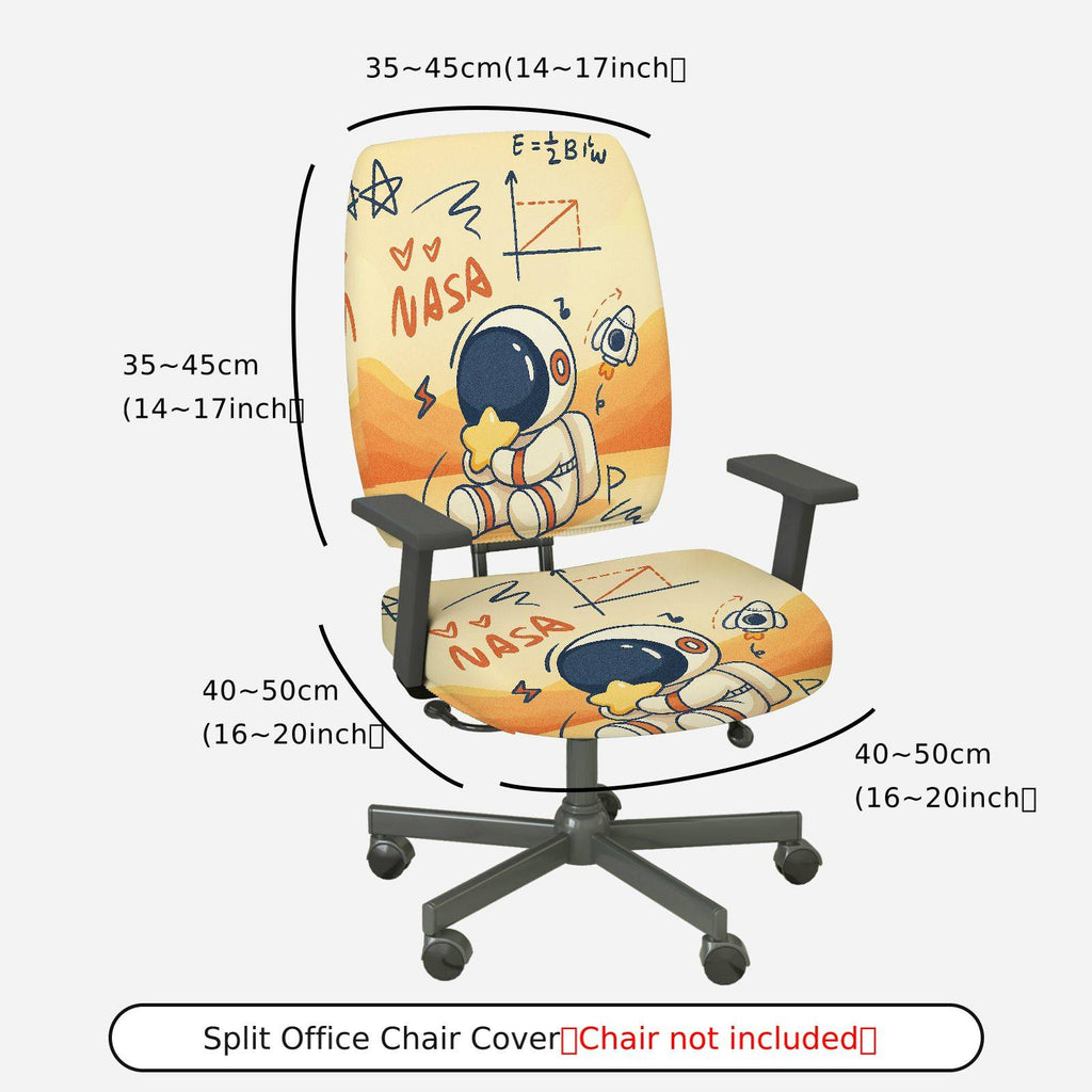 2-Piece Astronaut Space Rocket NASA Star  Computer Chair Cover Set, Seat and Backrest
