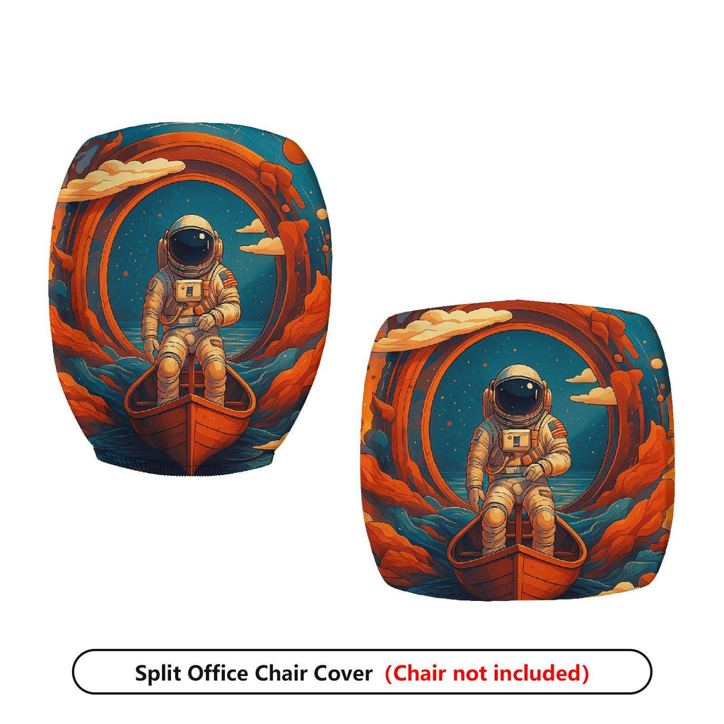 2-Piece Astronaut Space Adventure Ocean Boat Galaxy  Computer Chair Cover Set, Seat and Backrest
