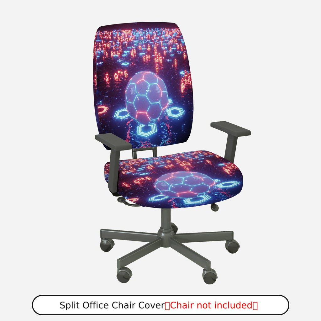 2-Piece Geometric Futuristic Light Space Sci-fi  Computer Chair Cover Set, Seat and Backrest