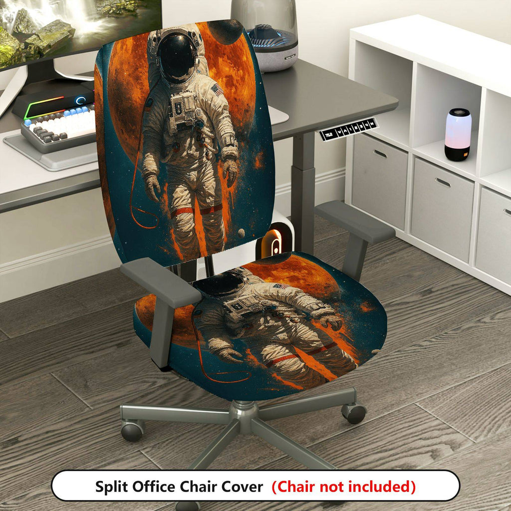 2-Piece Astronaut Space Universe Galaxy Planet  Computer Chair Cover Set, Seat and Backrest