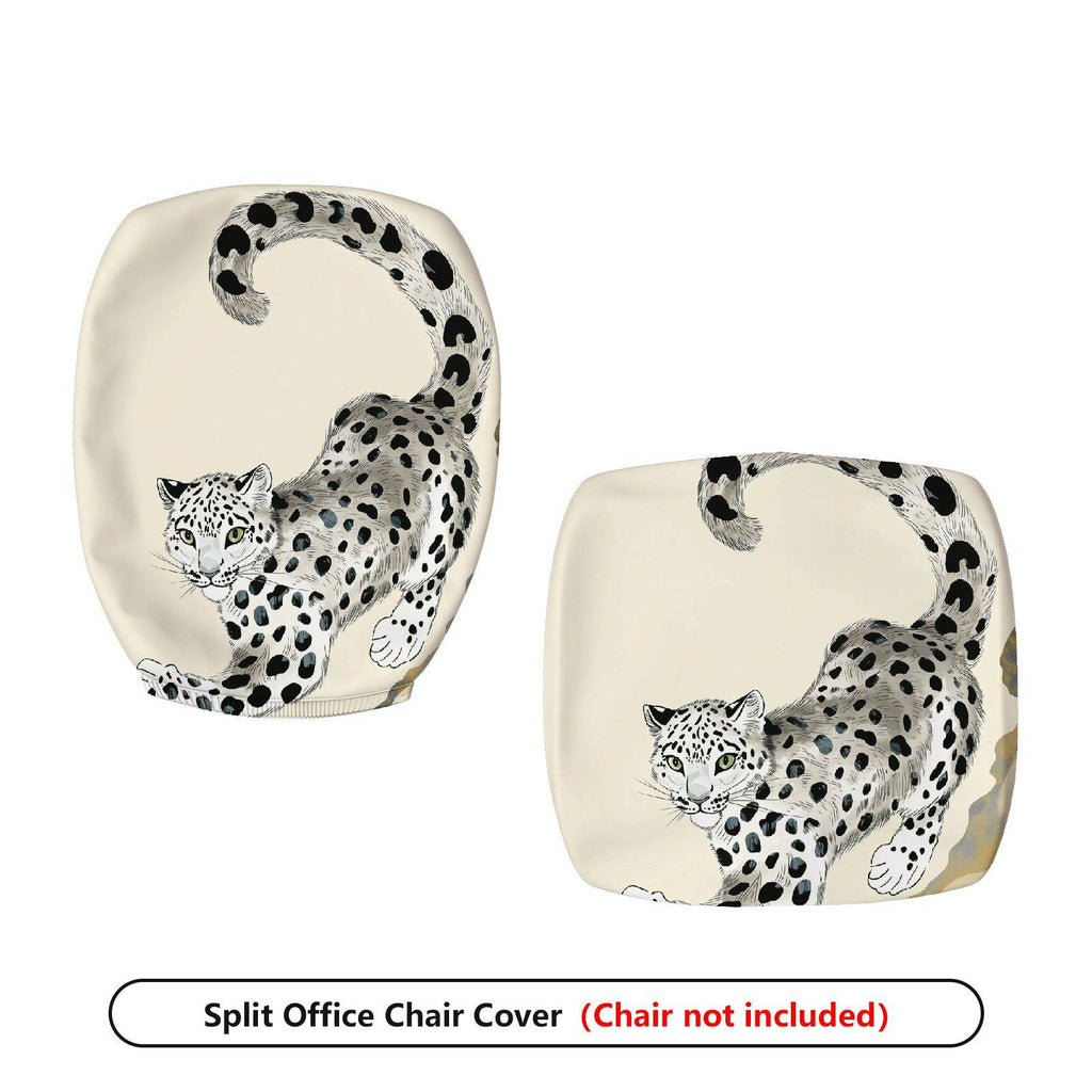 2-Piece Leopard Pattern Animal Print Art Design Stylish  Computer Chair Cover Set, Seat and Backrest