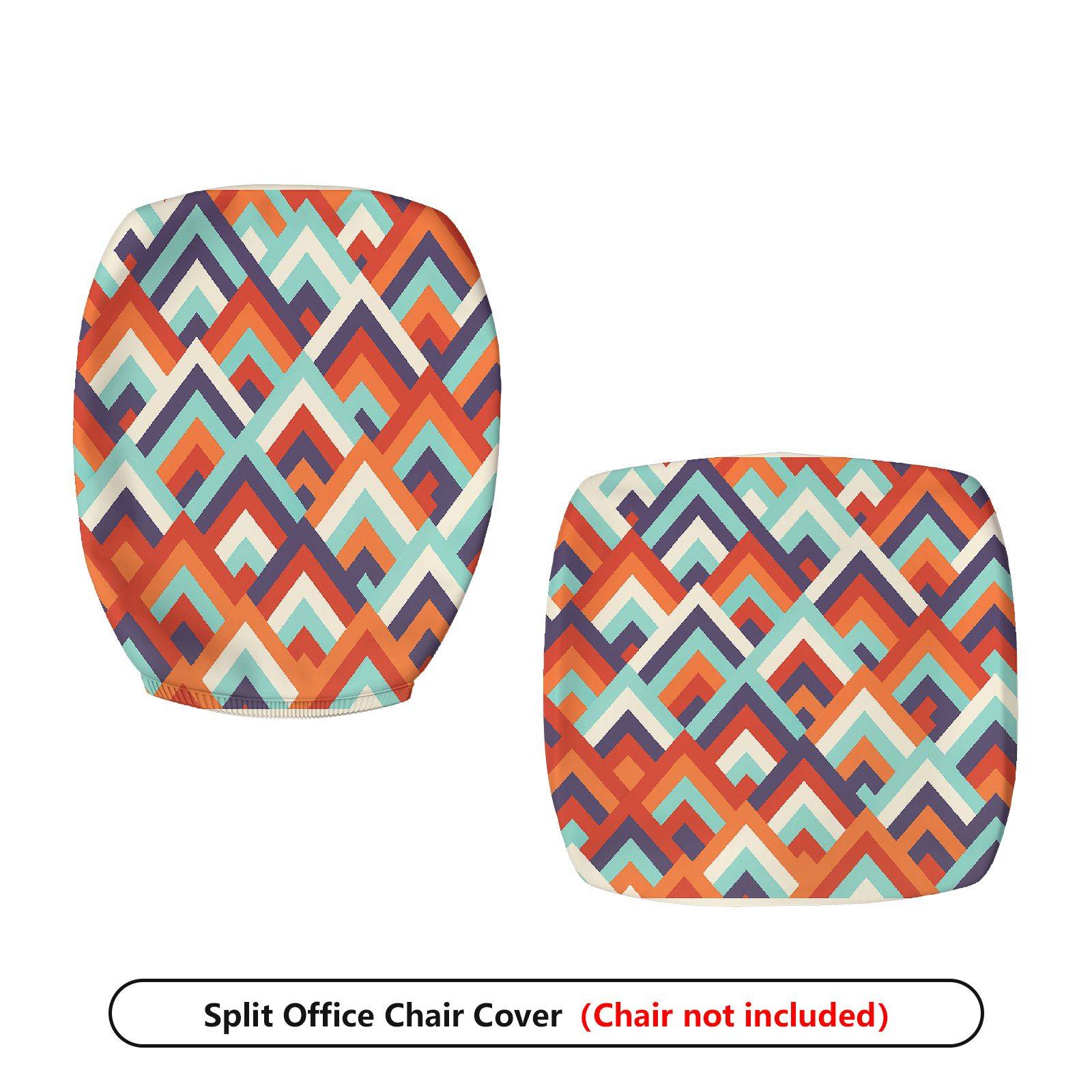 2-Piece Geometric Colorful Modern Stylish Decorative  Computer Chair Cover Set, Seat and Backrest