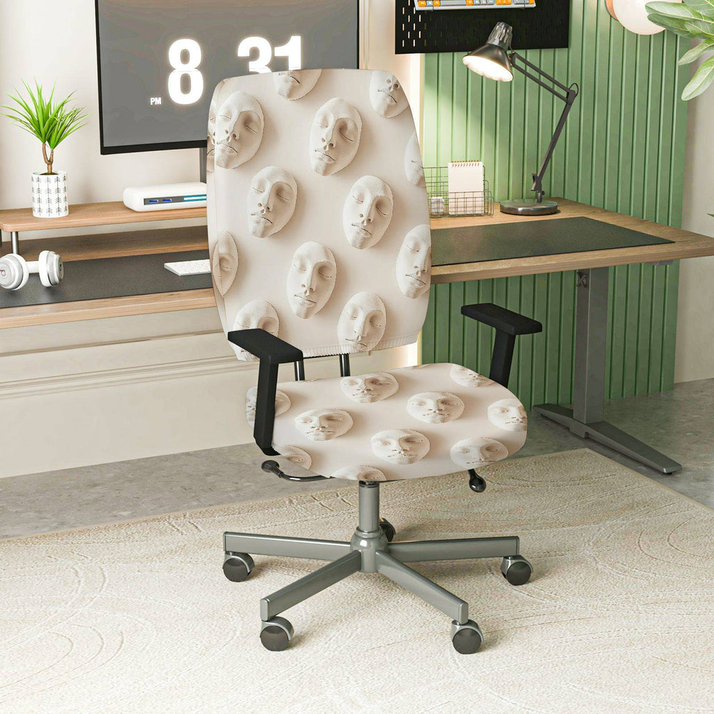 2-Piece Abstract Artistic Modern Stylish Unique Creative  Computer Chair Cover Set, Seat and Backrest