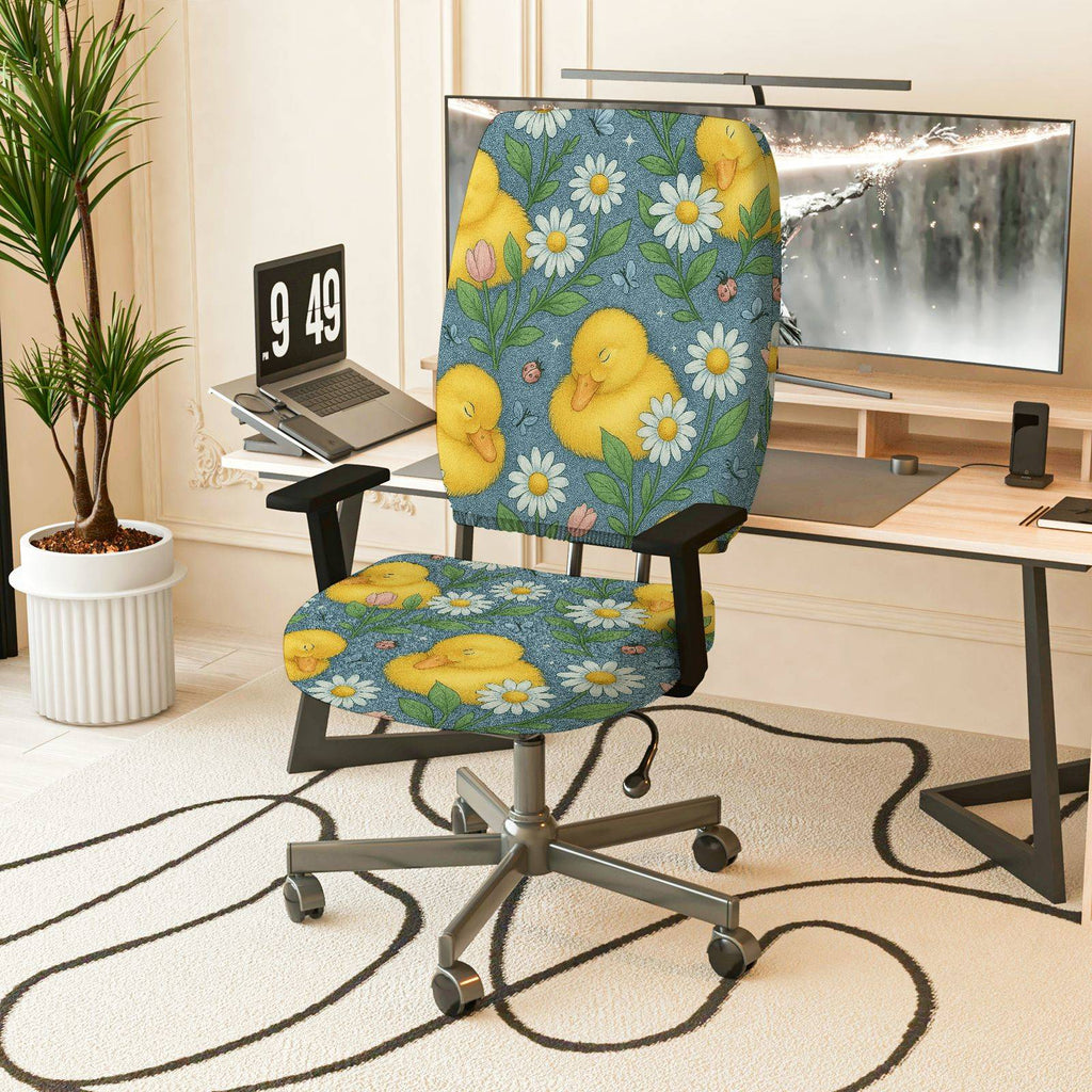 2-Piece Animal Floral Pattern  Computer Chair Cover Set, Seat and Backrest