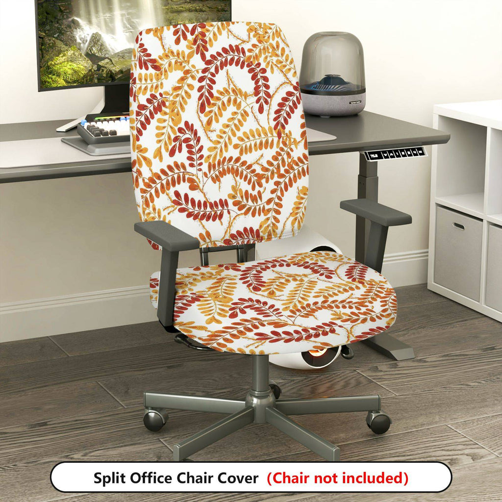 2-Piece Autumn Leaves Pattern Decorative  Computer Chair Cover Set, Seat and Backrest