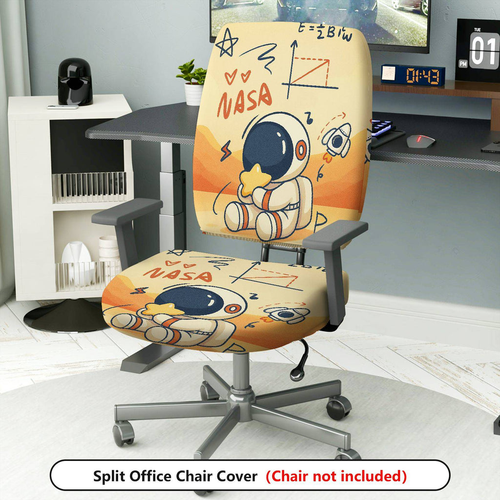 2-Piece Astronaut Space Rocket NASA Star  Computer Chair Cover Set, Seat and Backrest