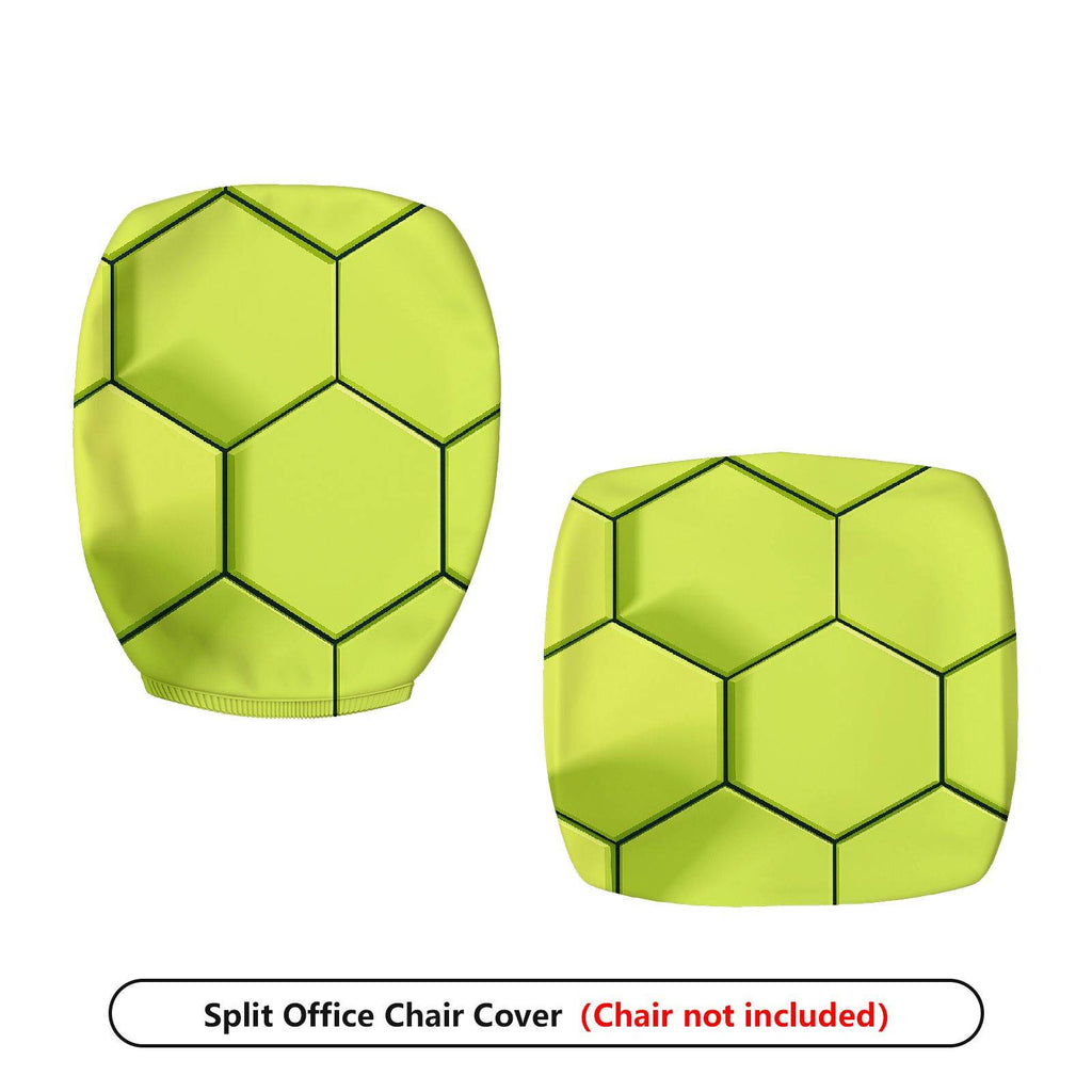 2-Piece Geometric Hexagon Pattern Green Modern Stylish  Computer Chair Cover Set, Seat and Backrest
