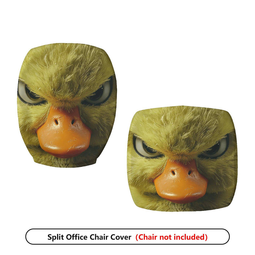 2-Piece Angry Duck Face Fun Unique Animal  Computer Chair Cover Set, Seat and Backrest