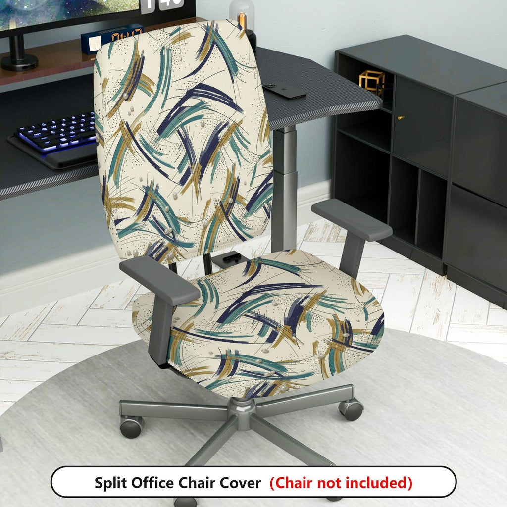 2-Piece Abstract Art Pattern  Computer Chair Cover Set, Seat and Backrest