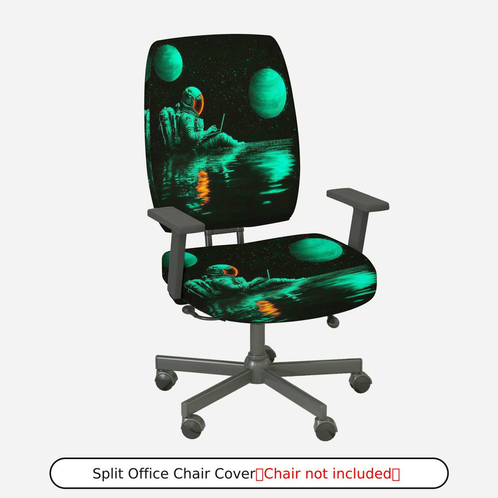 2-Piece Astronaut Space Galaxy Stars Planet  Computer Chair Cover Set, Seat and Backrest