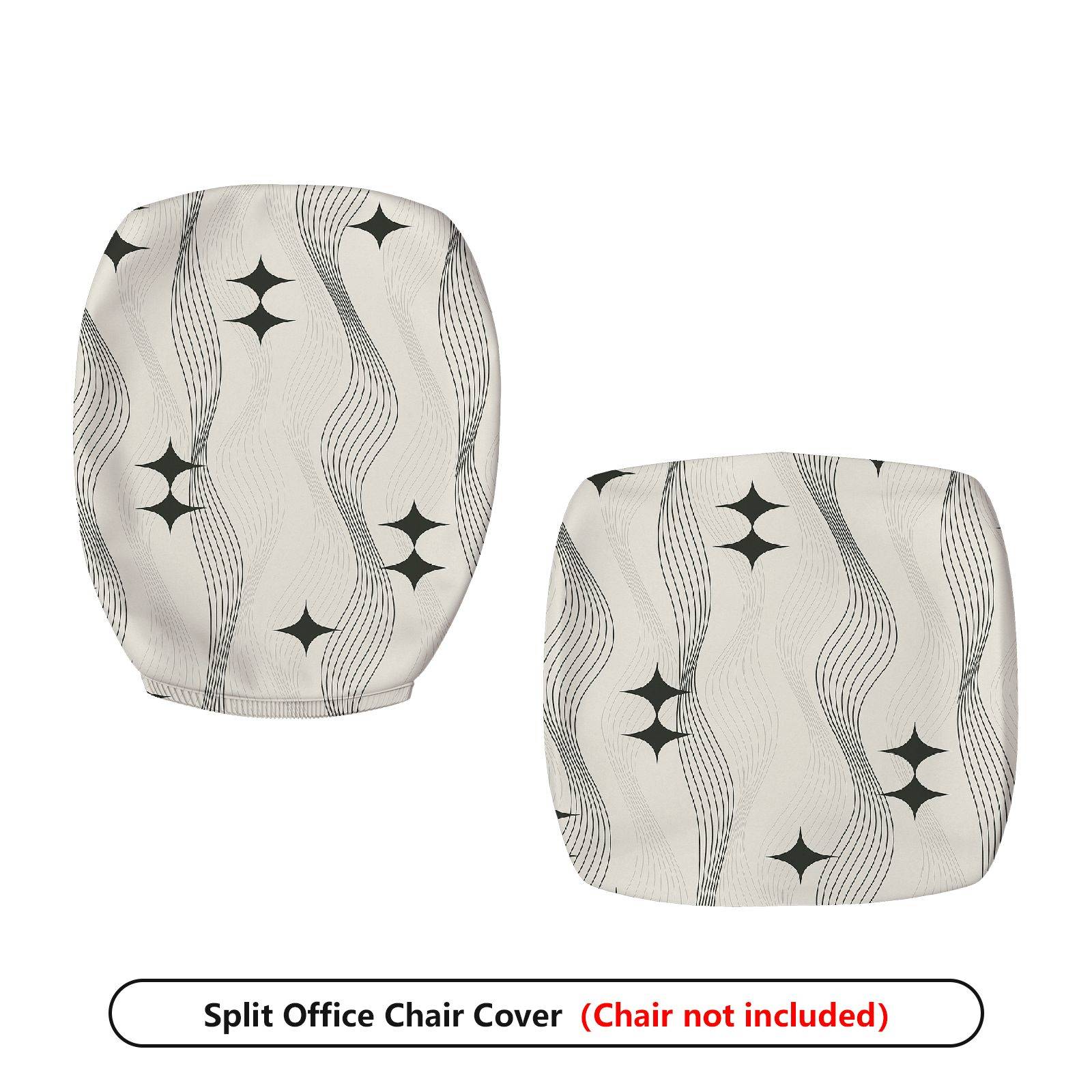 2-Piece Modern Pattern Geometric Design Star Wave  Computer Chair Cover Set, Seat and Backrest