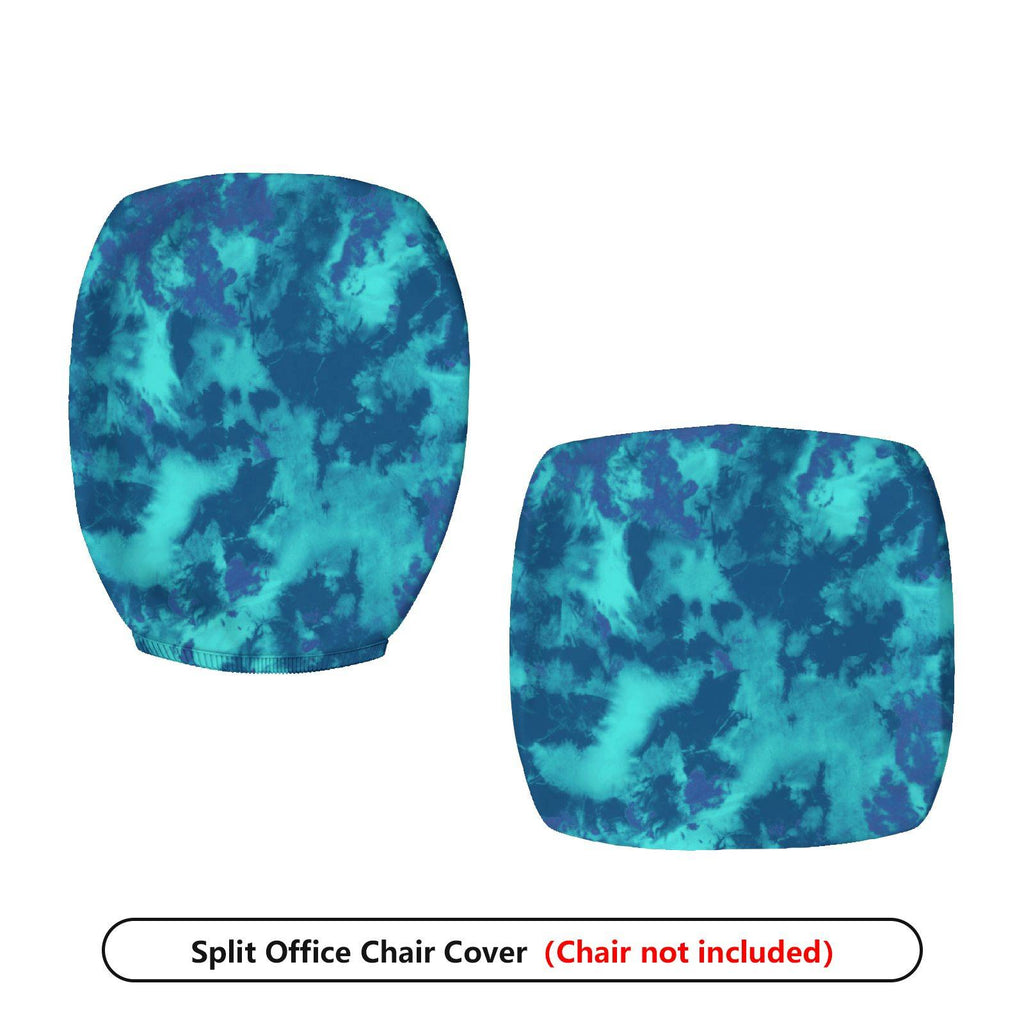 2-Piece Abstract Pattern Tie-dye Blue  Computer Chair Cover Set, Seat and Backrest