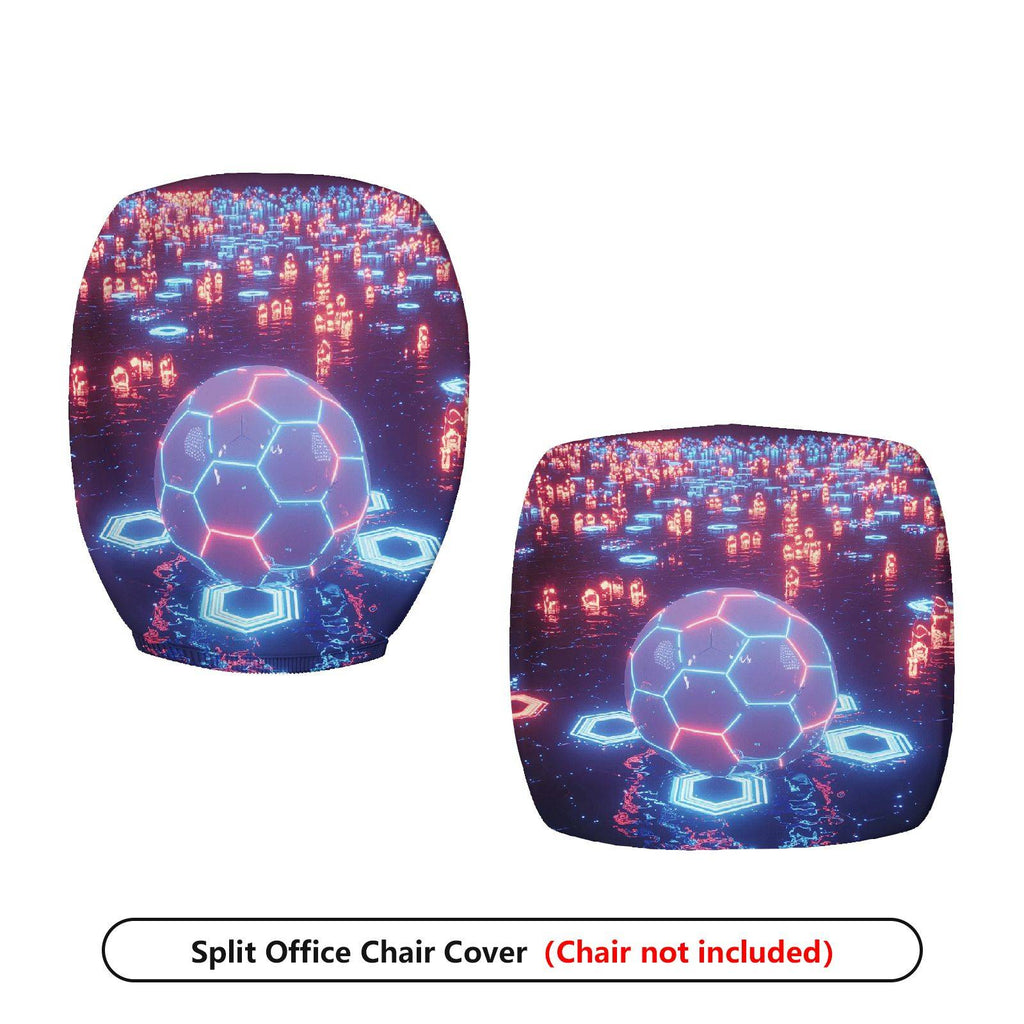 2-Piece Geometric Futuristic Light Space Sci-fi  Computer Chair Cover Set, Seat and Backrest