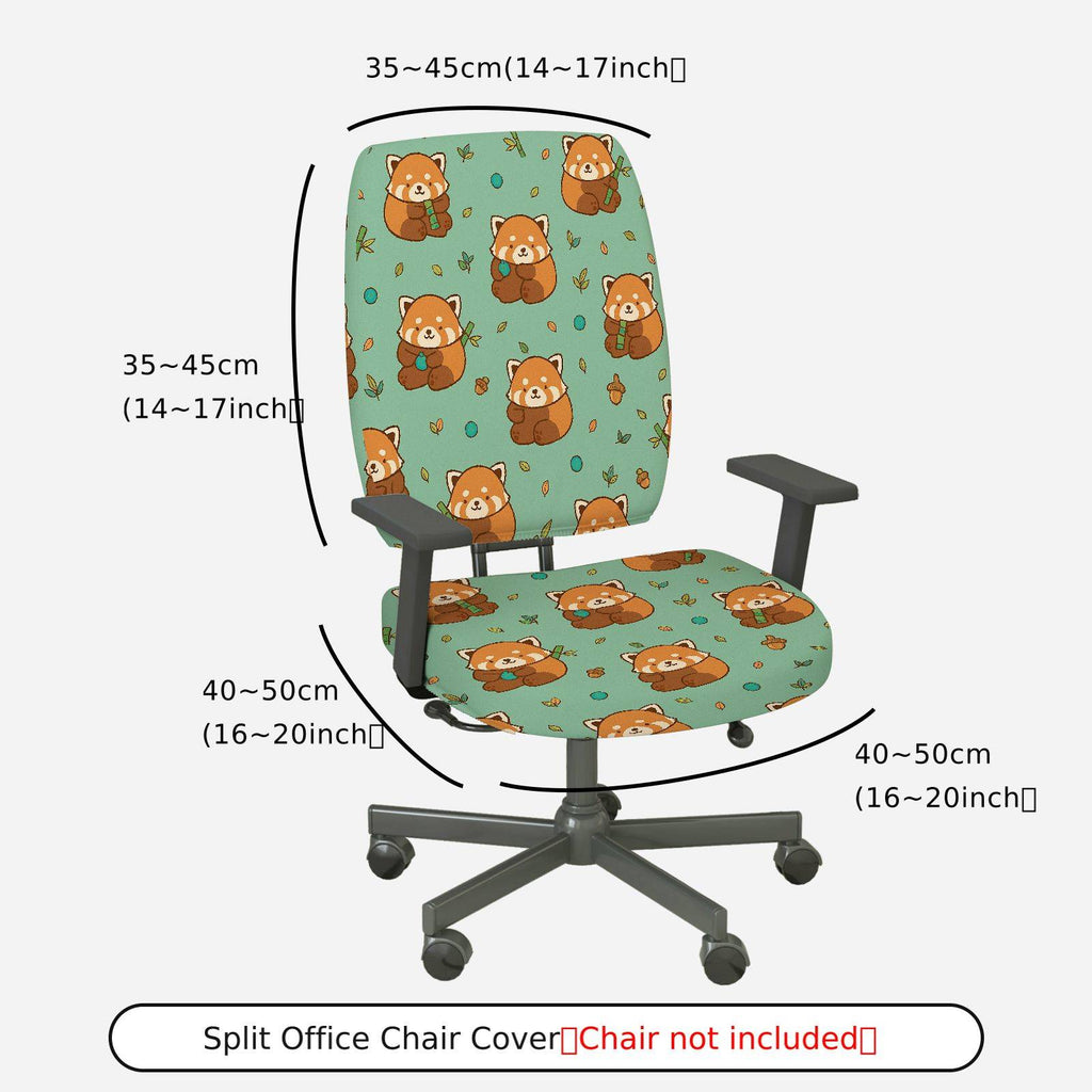 2-Piece Animal Leaf Cute Playful Cozy  Computer Chair Cover Set, Seat and Backrest