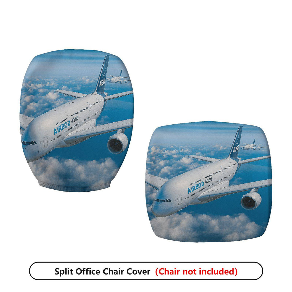 2-Piece Airplane Sky Clouds Travel Aviation  Computer Chair Cover Set, Seat and Backrest