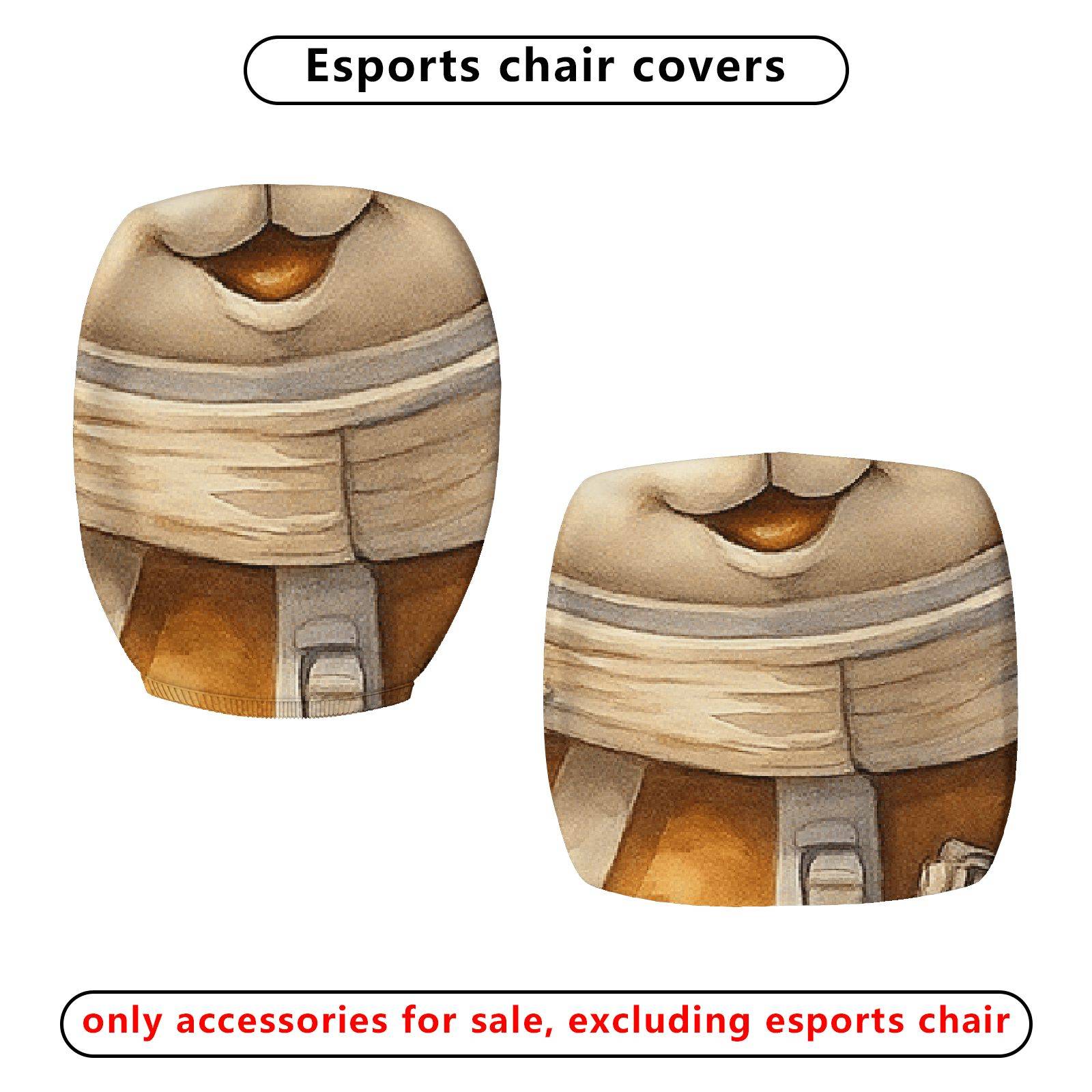 2-Piece astronaut bear adventure space novelty  Computer Chair Cover Set, Seat and Backrest