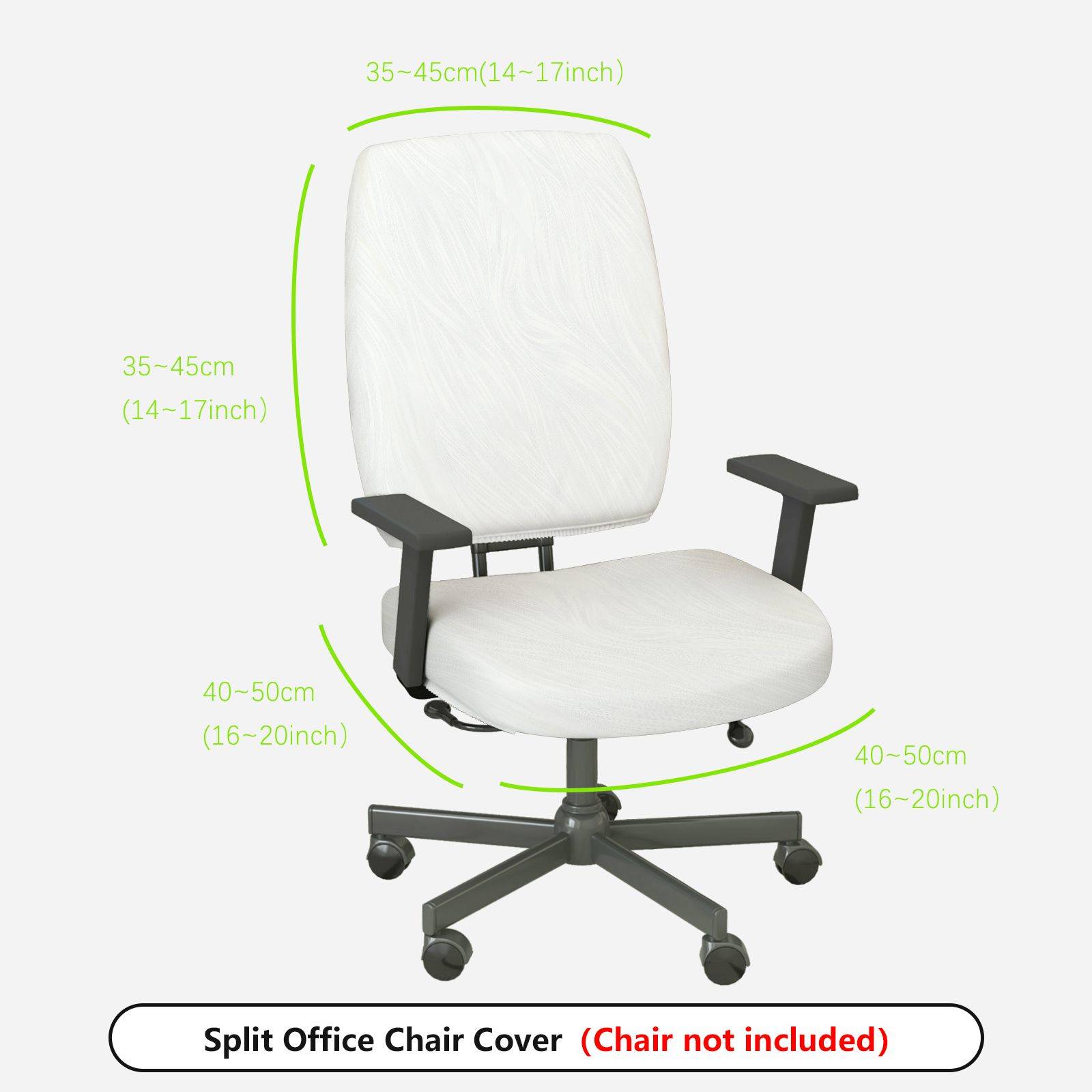 2-Piece Modern Minimalist Stylish White Elegant  Computer Chair Cover Set, Seat and Backrest